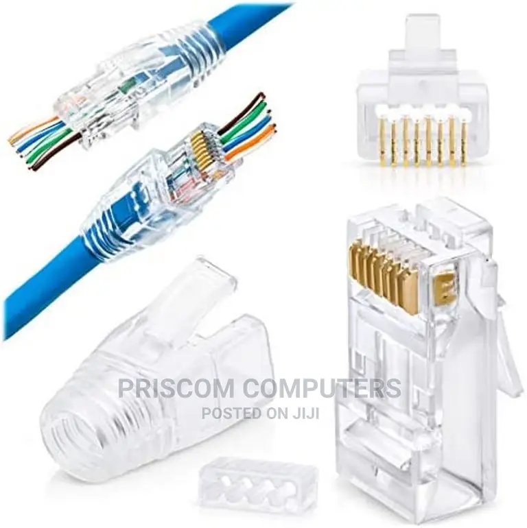 100X RJ45 Network LAN Cat6 Patch Cable Crimp Plug Gold-Plate
