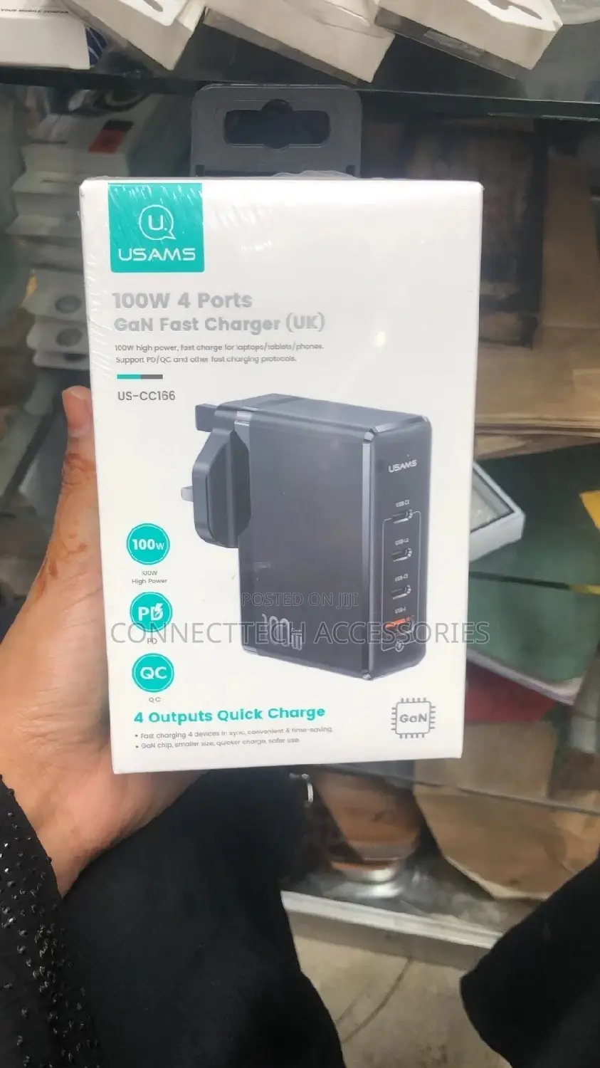 Usams 100W 4 Ports GAN Fast Charger