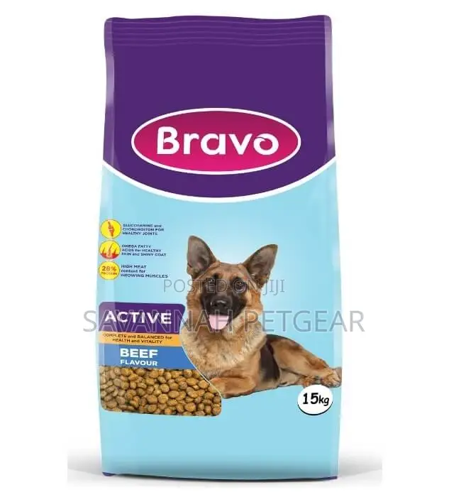 Bravo Active Dry Dog Food Beef Flavour -15kg
