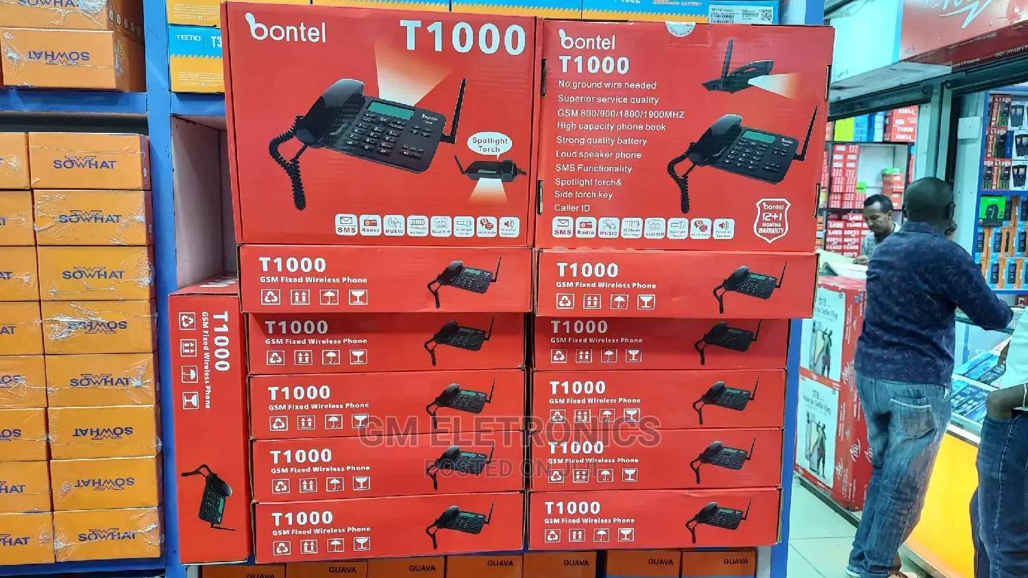 Dual Sim Card Rechargeable Landline Phone.