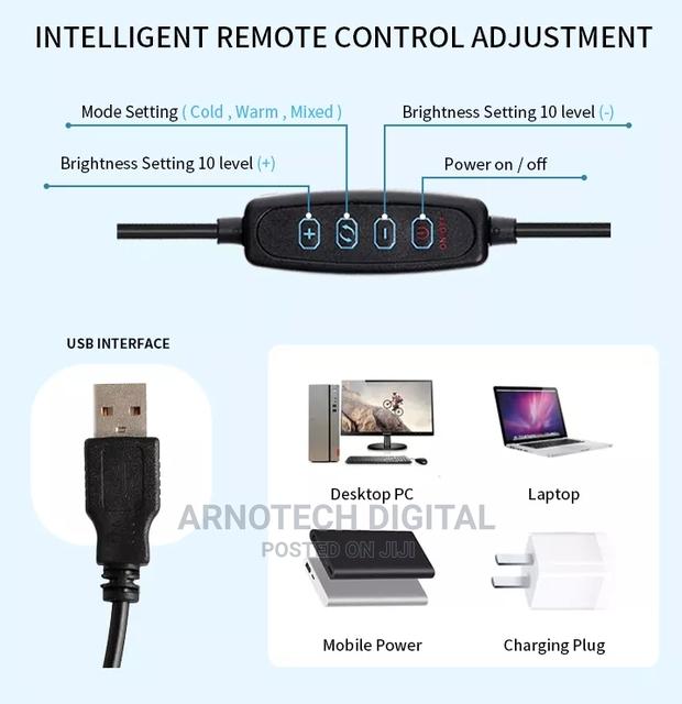 10" Ring Light With 2.1m Adjustable Tripod - thumbnail 3