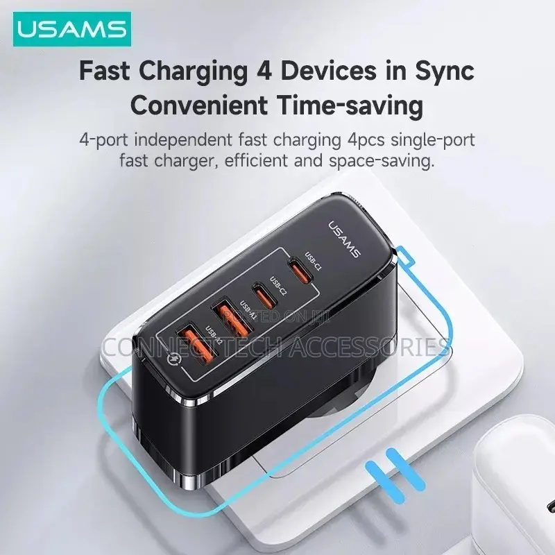 Usams 100W 4 Ports GAN Fast Charger