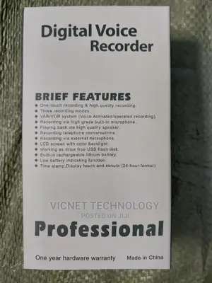 16gb Stereo Voice Recorder With 3 Recording Modes