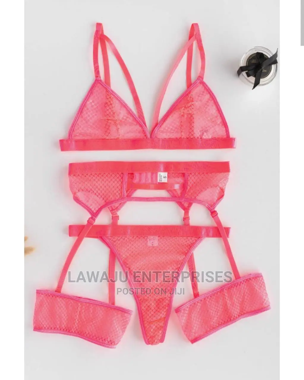 3pcs Quality Lingerie Set (Pink,White,Re Black) S, M, L, Xl