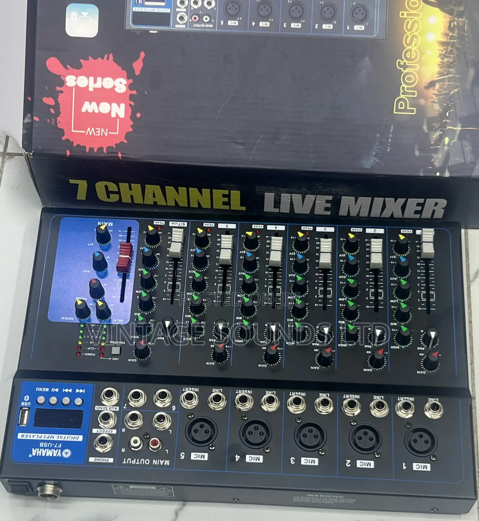 7 Channel Audio Plain Audio Mixer With Bluetooth