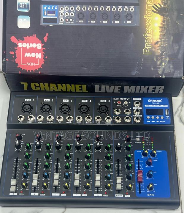 7 Channel Audio Plain Audio Mixer With Bluetooth