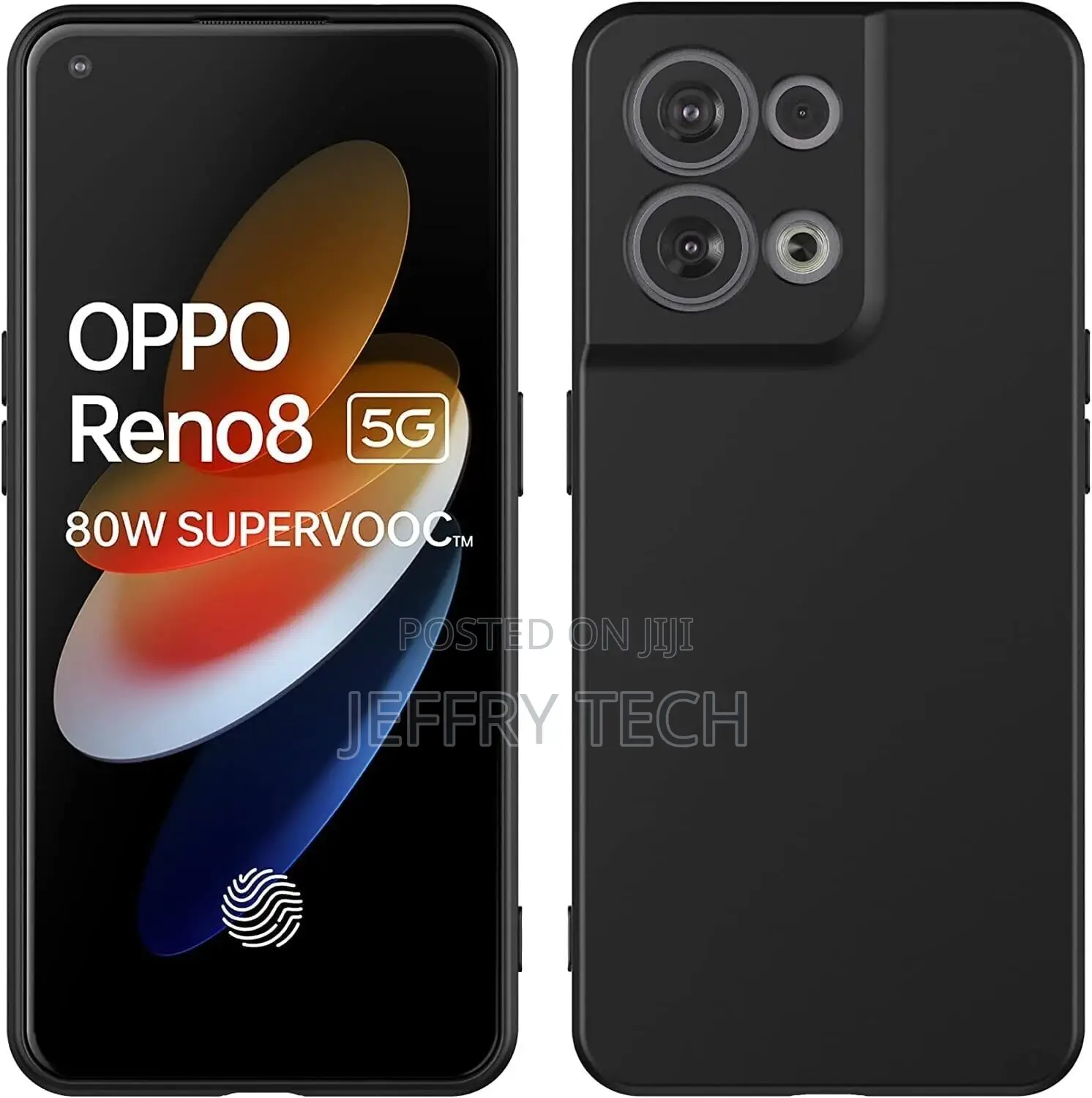 Oppo Reno8 5G Case - Thin Soft Silicone Gel Case Cover (BLAC