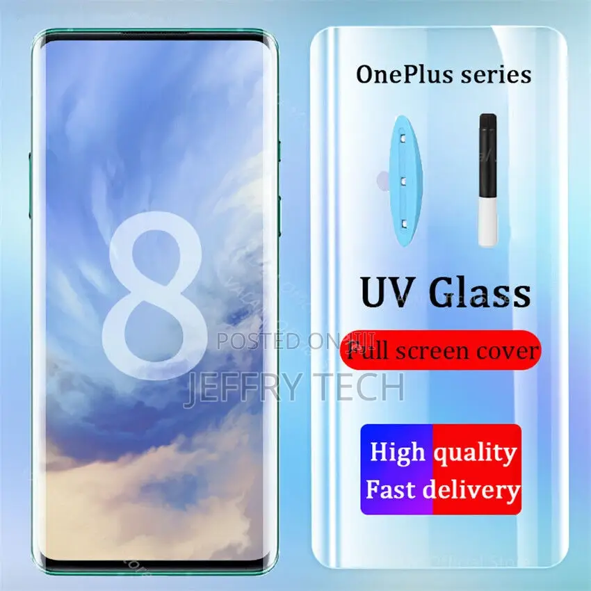 Oneplus 7 8 9 10pro UV Liquid Full Glue Tempered Glass Scree