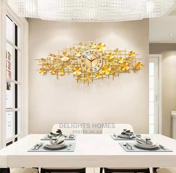 Wrought Iron Golden Wall Clock - thumbnail 2