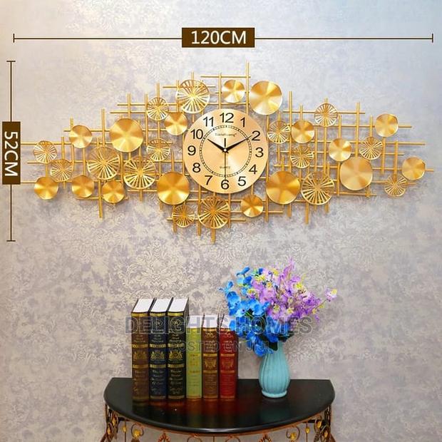 Wrought Iron Golden Wall Clock - thumbnail 3