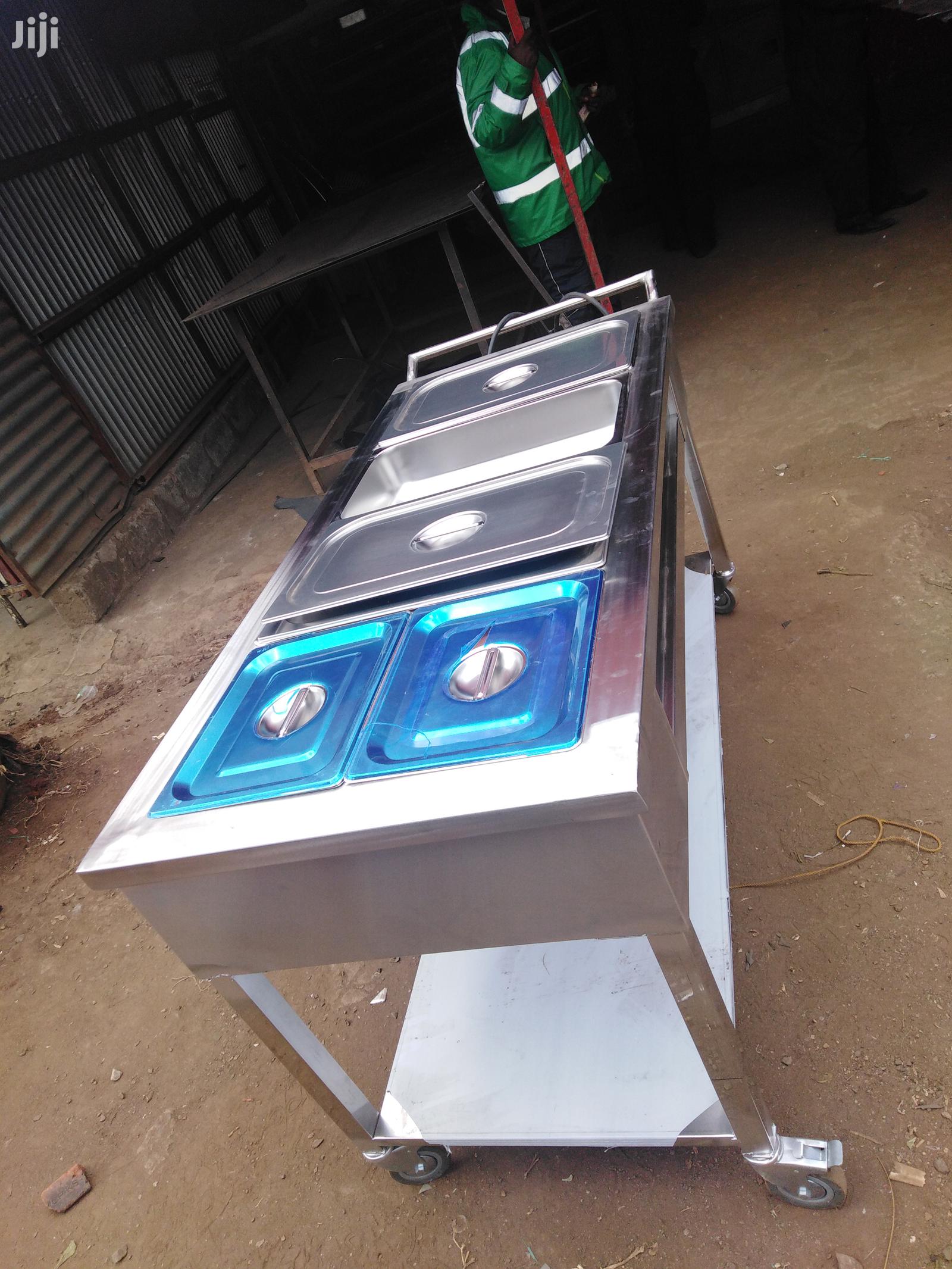 Food Warmer Bin Marie Trolley With Wheels