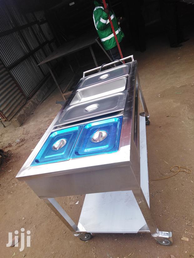 Food Warmer Bin Marie Trolley With Wheels