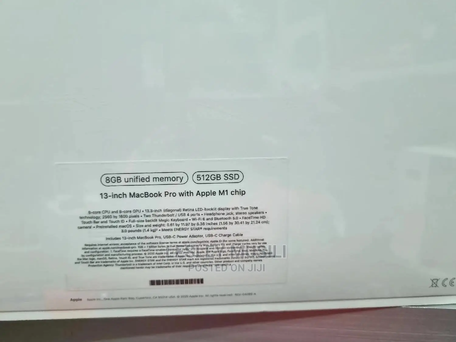 New Laptop Apple MacBook Pro 2020 8GB Apple M1 SSD 512GB