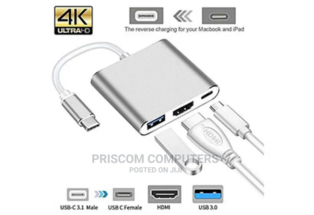 HDTV Male to Female Type C to HDMI Converter 3 in 1 Type