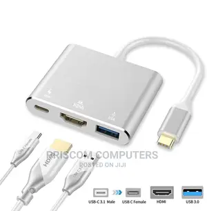 3 in 1 Type-C to HD HDMI USB 3.0 Hub USB-C Data Adapter