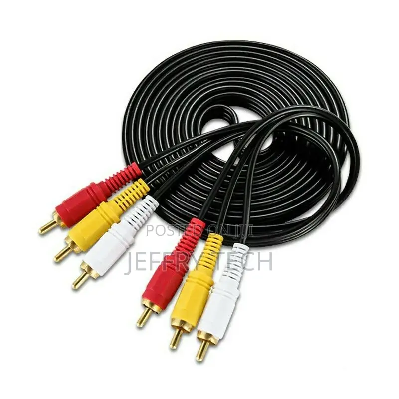 Male to Male Cable Audio Composite Video 3 RCA AV 5m
