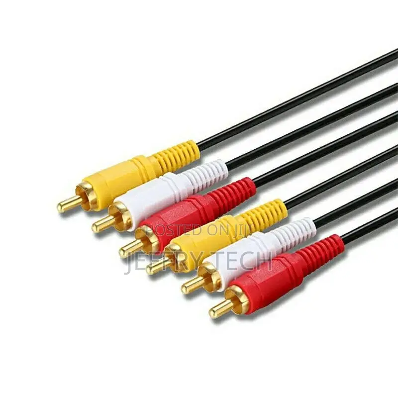 Male to Male Cable Audio Composite Video 3 RCA AV 5m