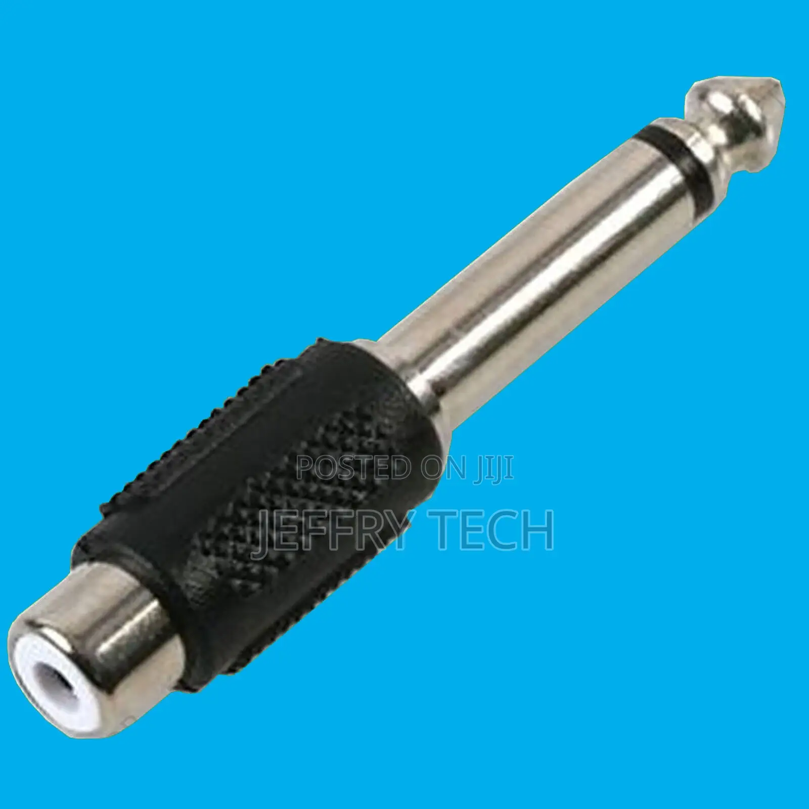 1x RCA Female Plug to 6.5mm Male Jack Mono Audio Adaptor Con