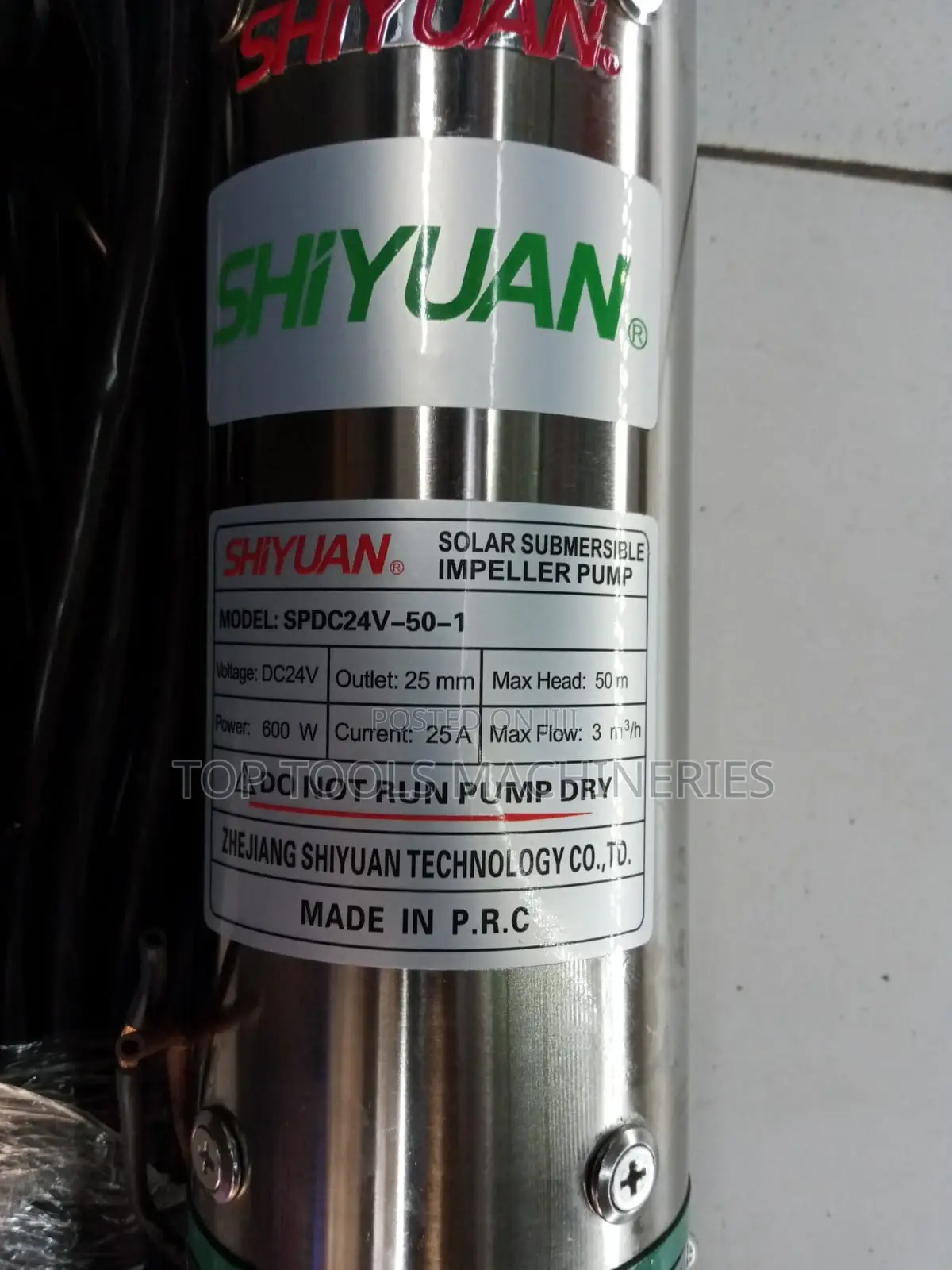Shiyuan 50M Solar Submersible Pump 24v 600w