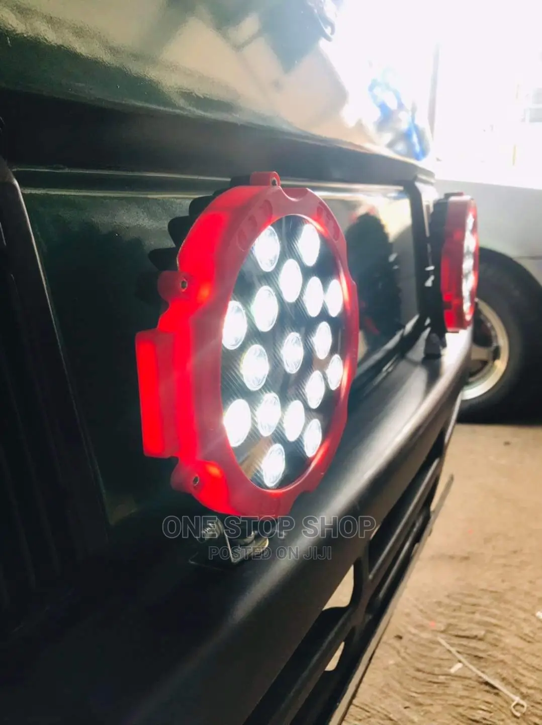 61w Round Offroad Red /Black Headlights