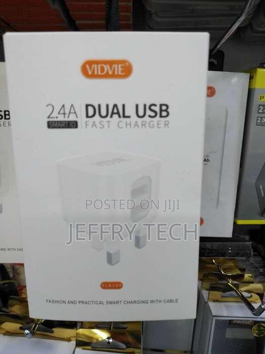 VIDVIE WALL CHARGER,DUAL USB FAST CHARGER PLE 207,WITH MICRO USB CABLE - main view