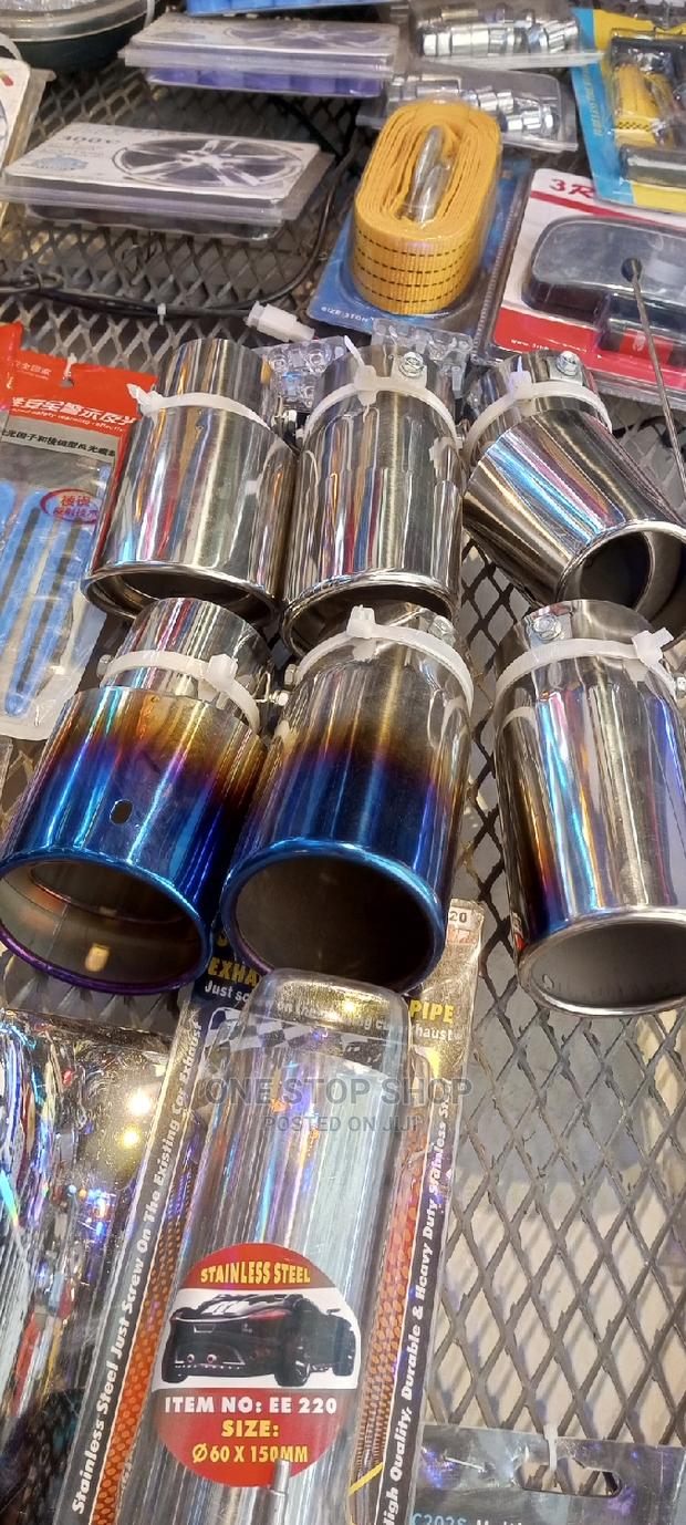 Exhaust Tips( Silver Plain and Burnt Blue