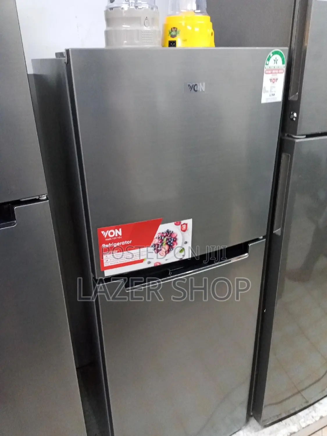 Von VART-27NHS Double Door Fridge 216L - Silver