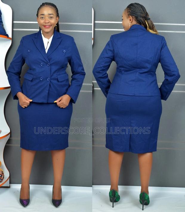 Highend Ladies Official Double Breast Two Piece Skirt Suit - main view