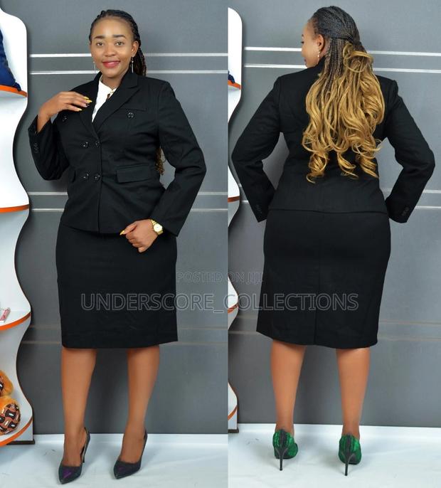 Highend Ladies Official Double Breast Two Piece Skirt Suit - thumbnail 4