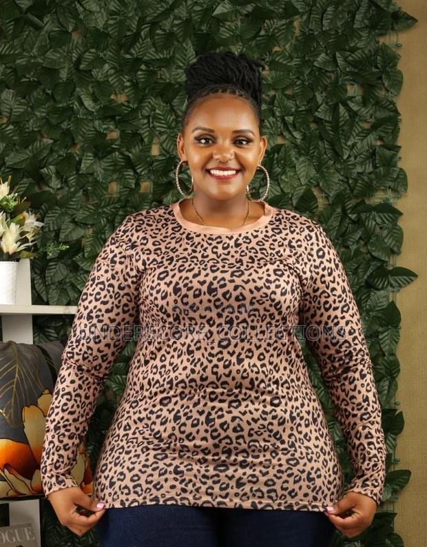 Executive Ladies Plus Size Animal Print Tops - main view