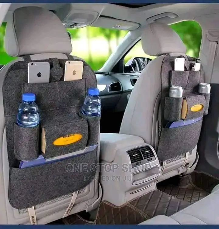 Grey Backseat Organizer Pocket Bag (2pcs)