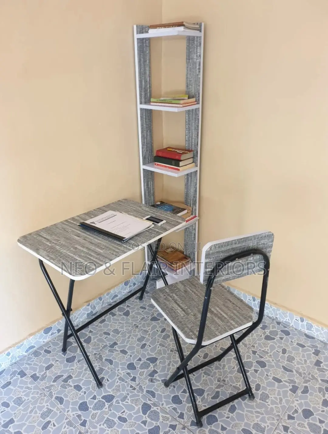 Study Desk Chair and Bookshelf ( Foldable)