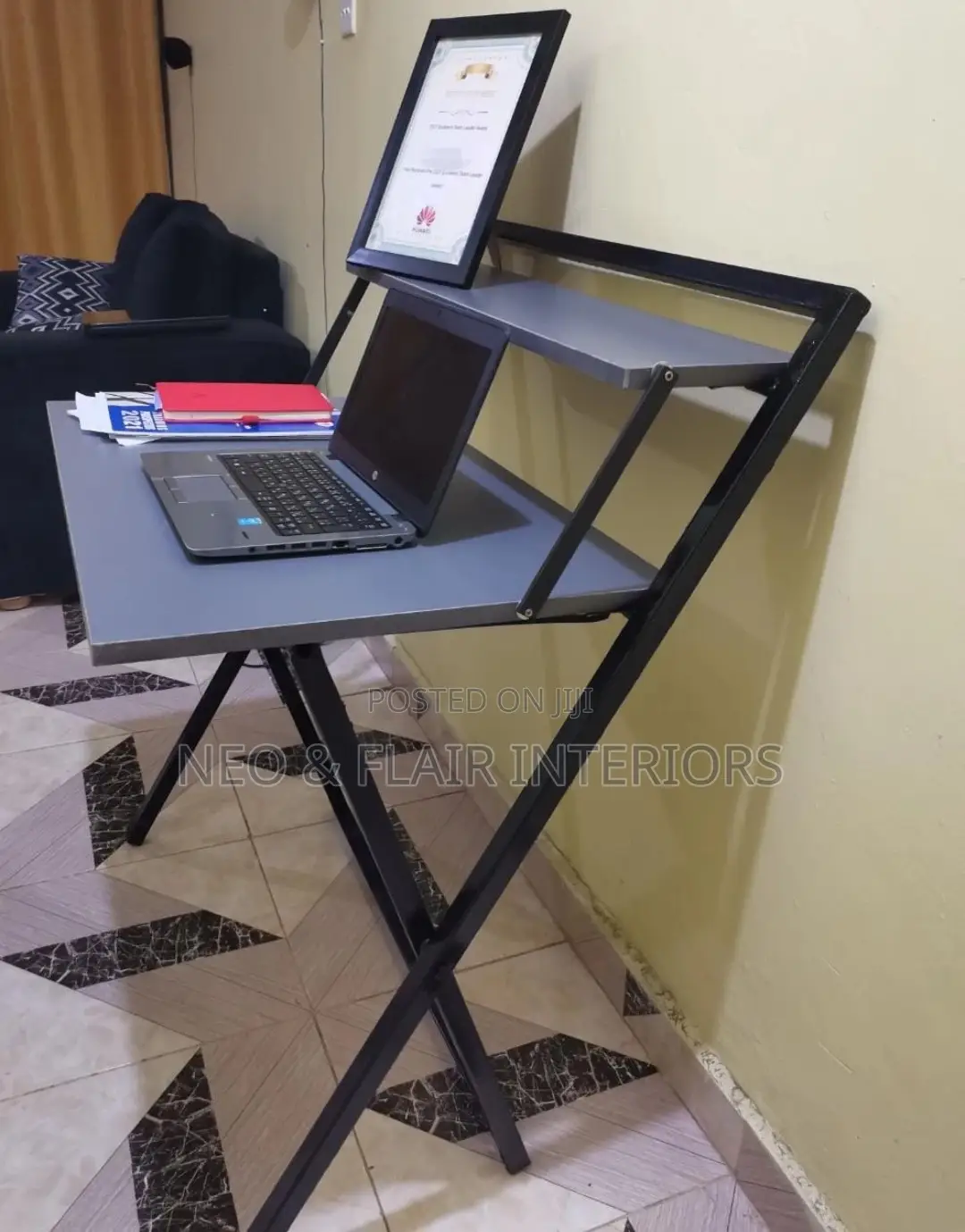 Shelved Foldable Desk