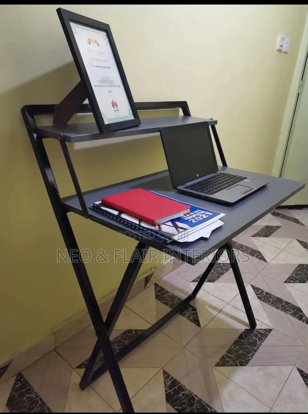 Shelved Foldable Desk