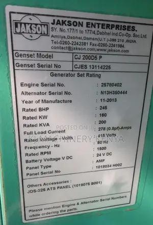 200kva Slightly Used Cummins Generator for SALE