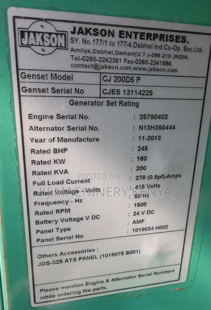 200kva Slightly Used Cummins Generator for SALE