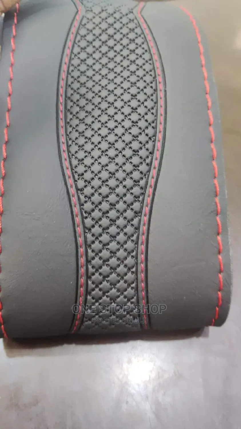 Black Unique Leather Stitch Steering Cover