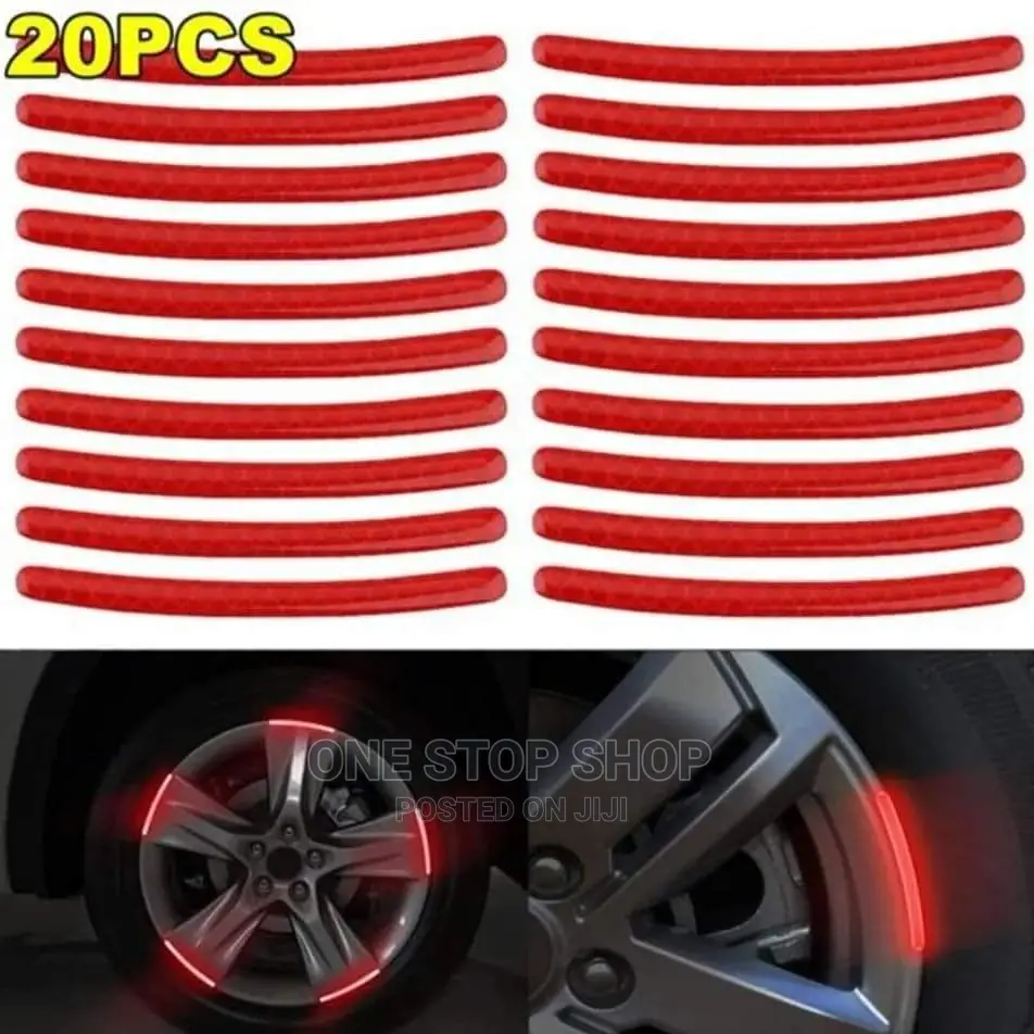 20pcs Red Reflective Tire Decor Stickers