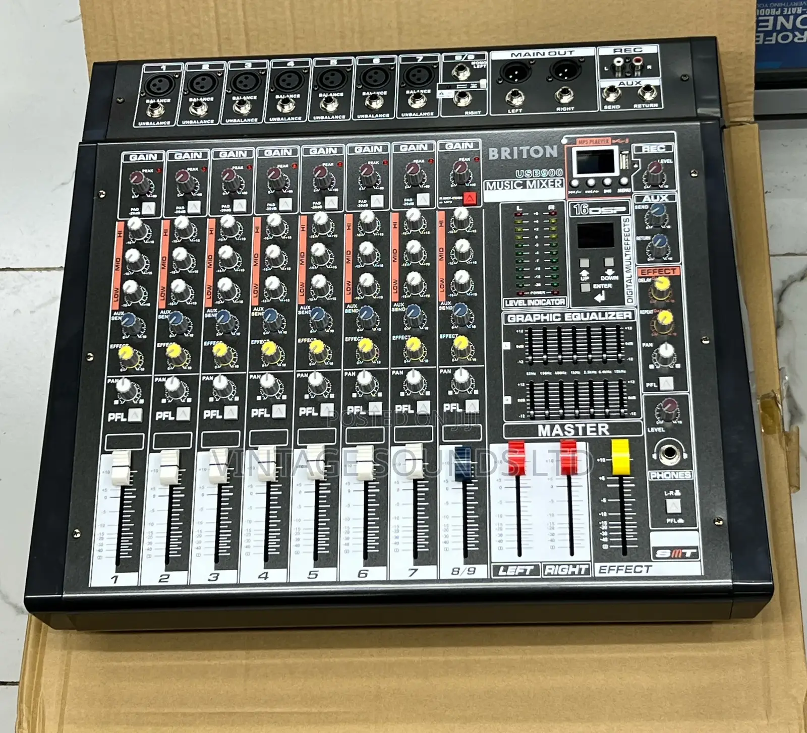 BRITON USB900 Professional Bluetooth Powered Mixer 8 Channel