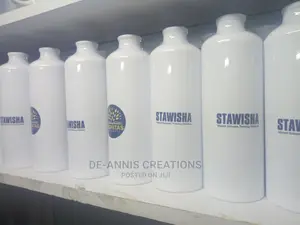 750ml White Branded Metallic Water Bottle