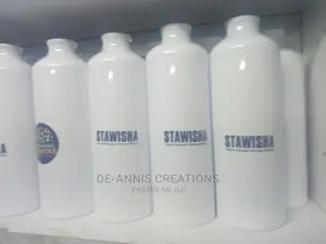 750ml White Branded Metallic Water Bottle