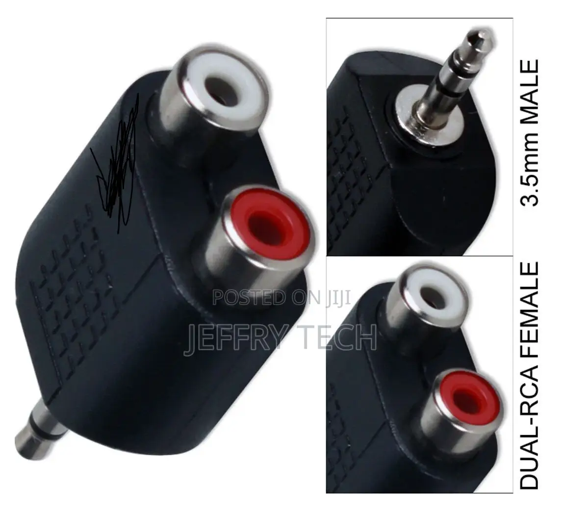 3.5mm Mini-Stereo Male to Dual RCA Female Speaker Adapter