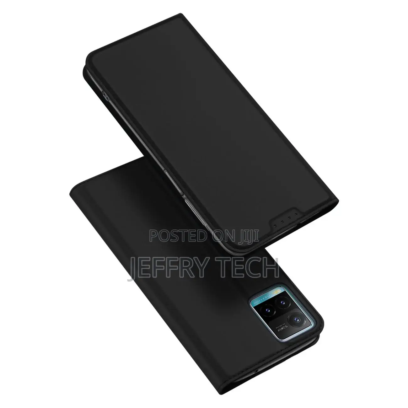 Case for Vivo Y22 Cover Flip Card Wallet Stand Black