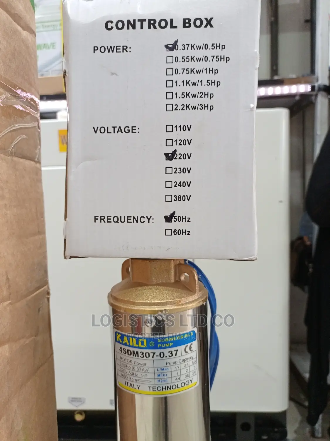 0.5hp 0.37kw Submersible Pump