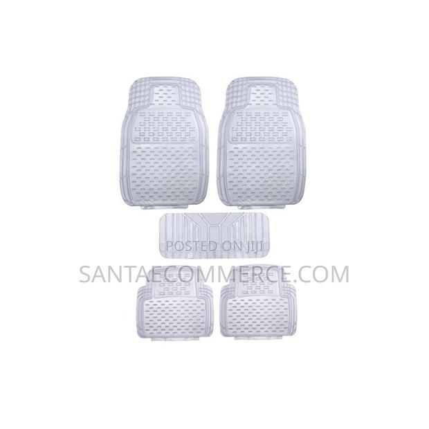 Clear 5 PCS Seater Rubber 5 Seater Car Floor Mats