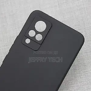 Rubber Soft Silicon Back Cover for Vivo V21 5G - Black