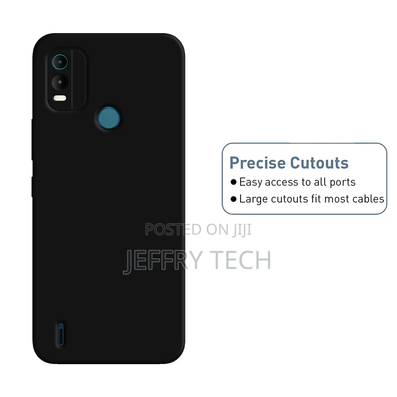 Soft Silicon Back Case Cover for Nokia C21 Plus - Black