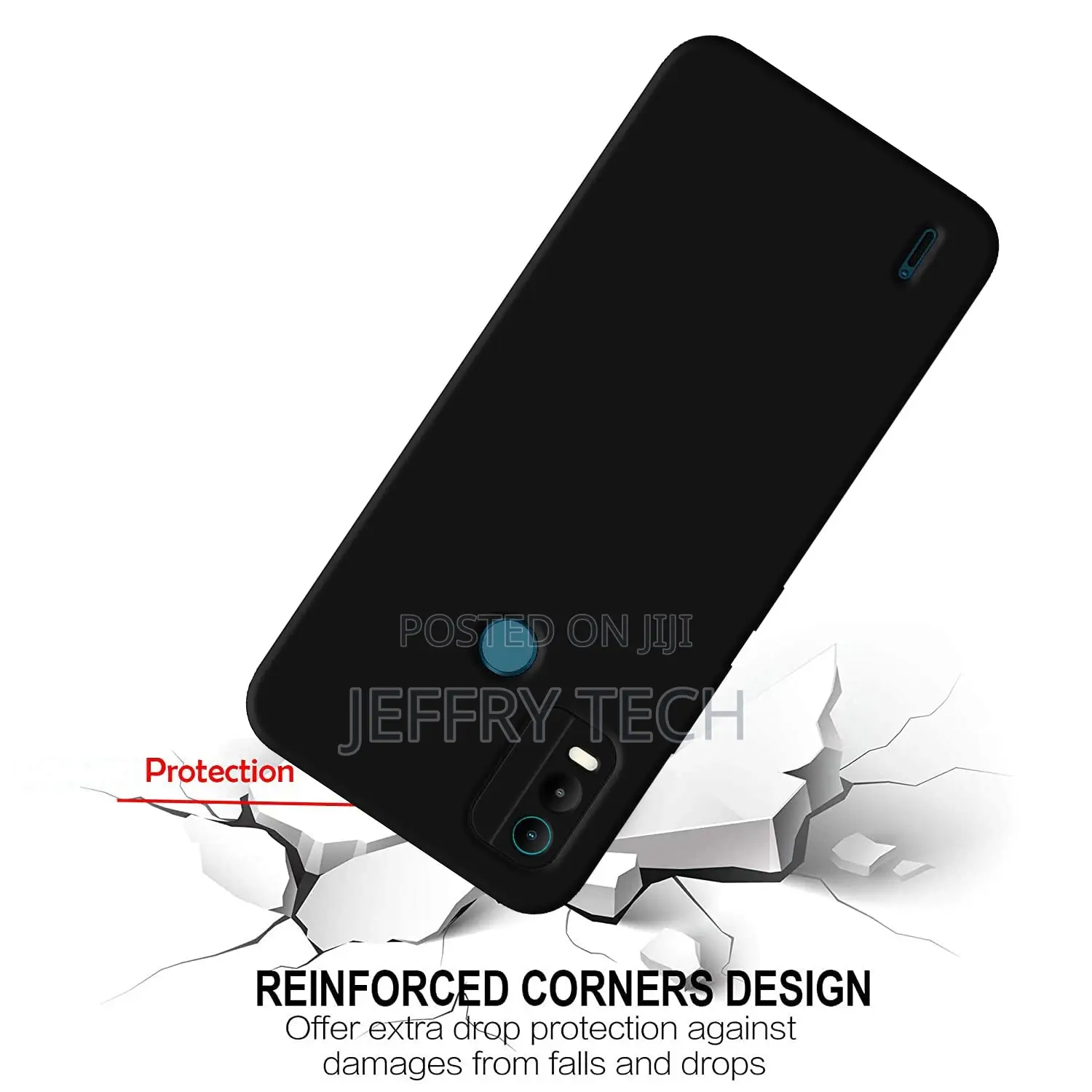 Soft Silicon Back Case Cover for Nokia C21 Plus - Black