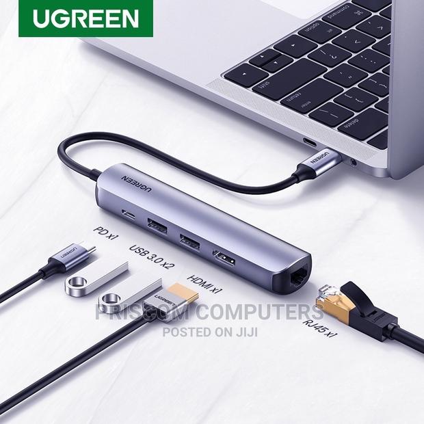 5 in 1 USB Type C Hub Hdmi USB C Rj45 Lan Adapter - thumbnail 2