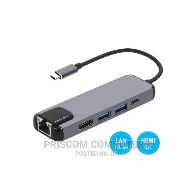 5 in 1 Type C to HDMI USB LAN Port Macbook Converter